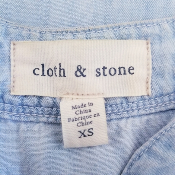 Cloth & Stone chambray blue boho casual shirt top blouse XS - Picture 3 of 6